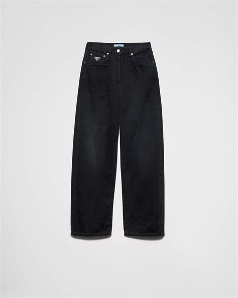 boot cut jeans prada|Black Barrel Leg Jeans .